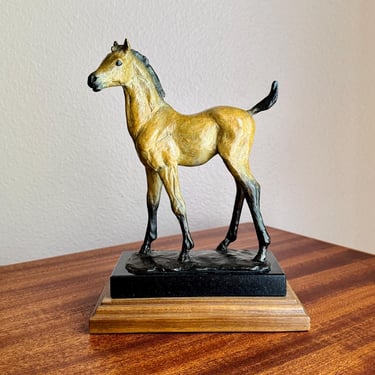 Sandy Scott Fine Patinated Bronze Sculpture of Dun Colt Horse, Sunny 11/100 