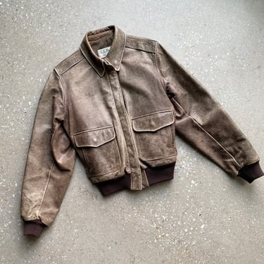 Vintage LL Bean Flying Tiger Leather Jacket / Vintage Leather Bomber Jacket / Vintage Leather Flight Jacket Small / Vintage LL Bean Jacket 