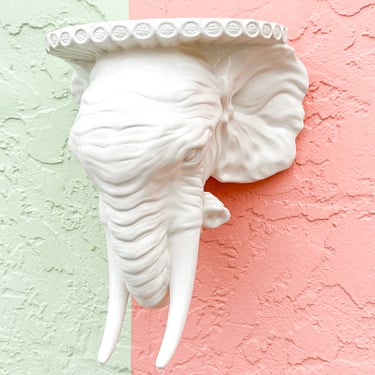 Italian Ceramic Elephant Shelf