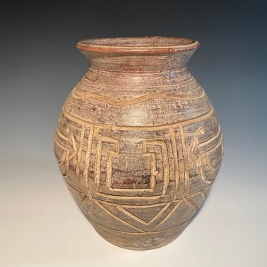 Vintage Pottery Handmade Beige Vase, Unsigned 