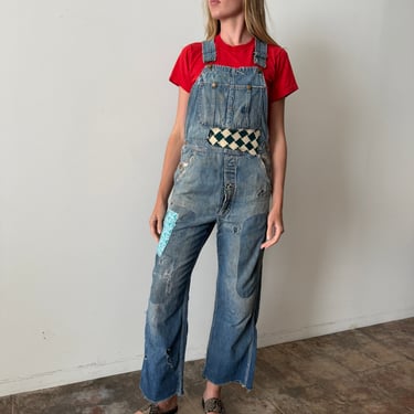 40s Patched Denim Overalls