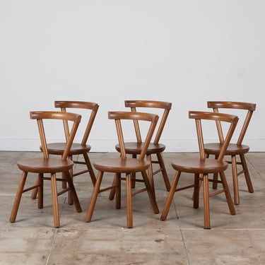 Set of Six Solid Mahogany Dining Chairs 