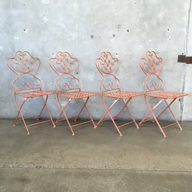 Set of Four Folding Patio Chairs