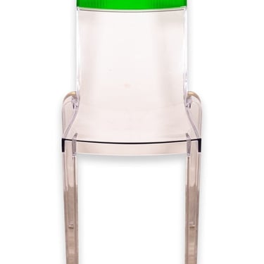 Kartell Hi Cut by Philippe Starck Contemporary Clear and Green Accent Chair 