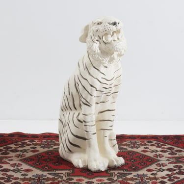 Painted Tiger Sculpture 