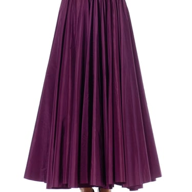 1970S Purple Silk Taffeta Evening Skirt In The Style Of Ysl 