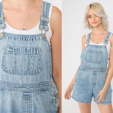 Gap Factory Overalls Denim Overall Shorts Shortalls Distressed Jean The Gap Suspender Blue Extra Small xs 