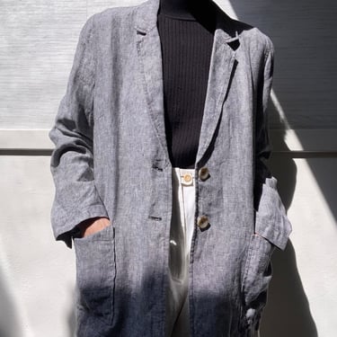 vintage woven linen chore coat / blazer 