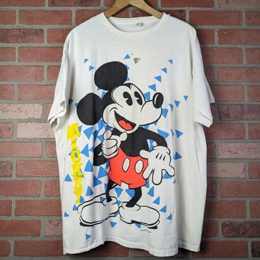 Vintage 90s Disney Mickey Mouse ORIGINAL All Over Print Tee - 2 Extra Large 