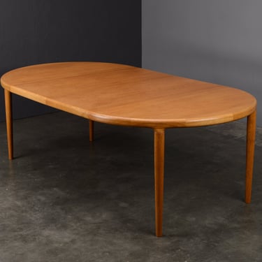 Restored Oak Round-to-Oval Danish Modern Dining Table Skovmand Andersen 