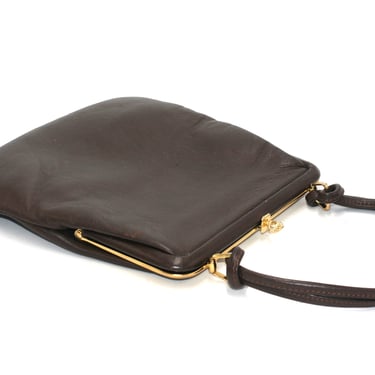 vintage Jane Shilton Brown Leather Handbag 