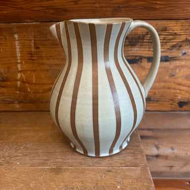 Pitcher - LIght Blue with Brown Stripes 