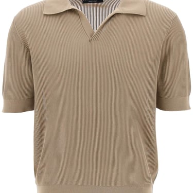 Dolce & Gabbana Cotton Ribbed Perforated Polo Shirt Men