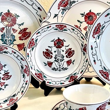 Antique Villeroy and Boch Dresden Dinnerware #508 Red Poppy | Germany | 19th Century   Your Choice! 