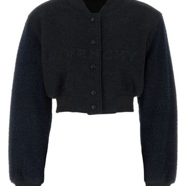 Givenchy Women Charcoal Wool Blend Bomber Jacket