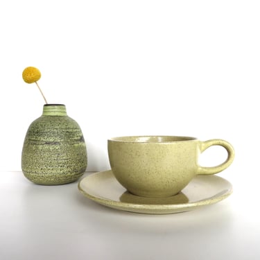 Early Heath Ceramics Cup And Saucer in Currie, Vintage 1948 Edith Heath Sausalito California Pottery 
