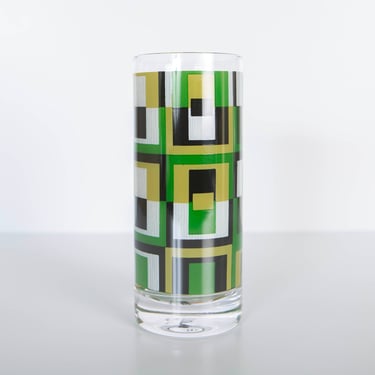 Green Squares Highball Cocktail Glass