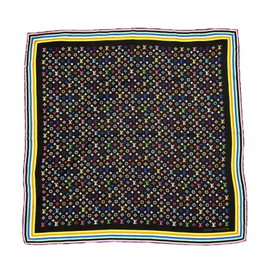 Louis Vuitton Black Multicolor Murakami Square Scarf