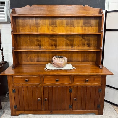 Vintage 1950s Farmhouse Hutch Entertainment Set