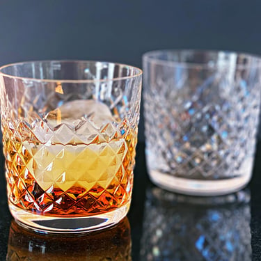 Waterford Alana Crystal Whiskey Glass set, Vintage Diamond-Cut Old Fashioned Tumbler, Luxury Irish Barware for Collectors and Whisky Lovers 