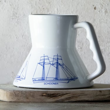 Nautical Coffee Cup, Vintage Porcelain Mug, Father's Day Gift 