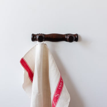 midcentury French carved wood coat rack
