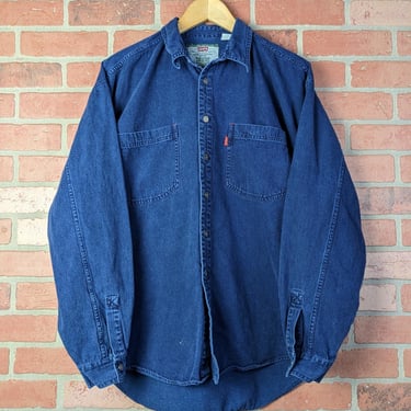 Vintage 90s Y2k Levi Strauss ORIGINAL Button Down Work Shirt - Large 