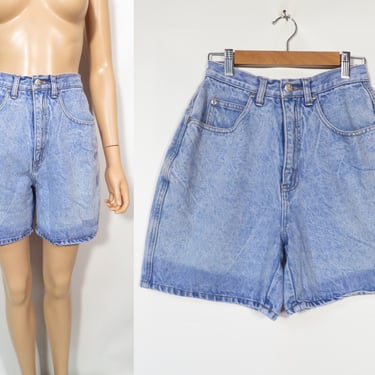 Vintage 90s Highwaist Stonewash Denim Shorts Size 25 Waist 