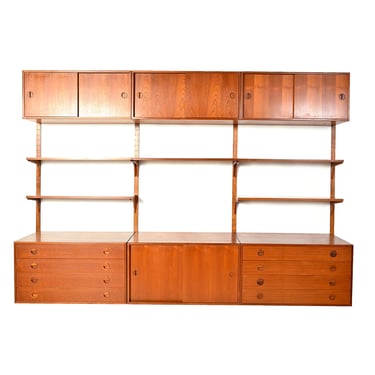 Danish Modern Teak Bookcase Wall Unit Floating Cabinet by HG Furniture Hansen Guldborg 