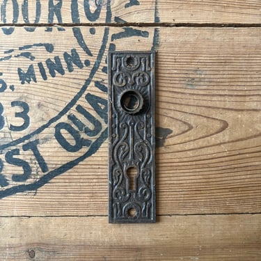 1890s Cast Door Plate Salvaged Hardware 