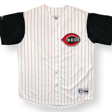 Vintage 2000 Majestic Cincinnati Reds MLB Ken Griffey Jr. #30 Pinstripe Baseball Jersey Size XL 