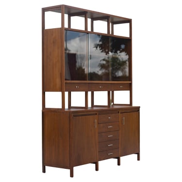 Paul McCobb for Lane Delineator Walnut & Rosewood Cabinet & Bookshelf 271-62/63