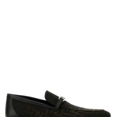 Fendi Man Embroidered Jacquard Fendi O Lock Loafers