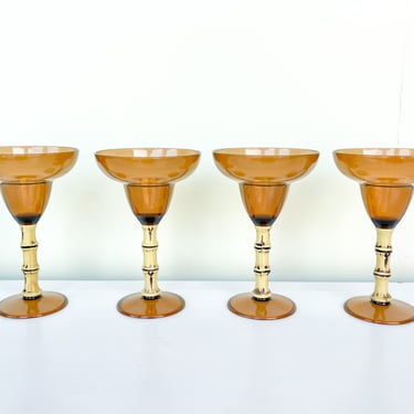 Set of Four Faux Bamboo Melamine Glasses