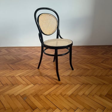 Mid Century Wooden Chair / Bentwood Chair /  Rattan Dining Chair / Iconic Shape / Thonet Chair / Stol Kamnik / Yugoslavia / 1970s 