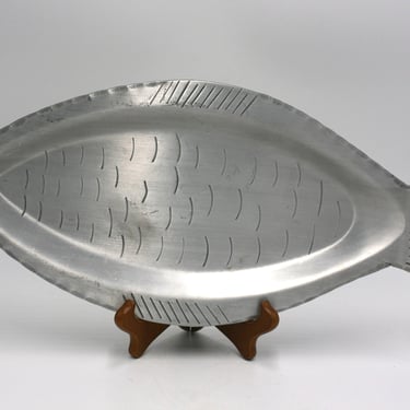 vintage aluminum fish platter hand made in Norway 