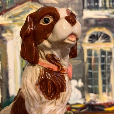 Beautiful vintage King Charles spaniel on Chinese ball 