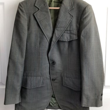 50's, M. Wile, Mens Gray Blazer Jacket Vintage Sport Coat 1950's Spiral Wool 1960s Suit Jacket Grey 