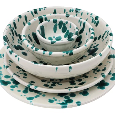 Italian Ceramic Dappled Serveware Collection