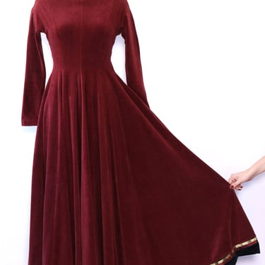 Jesus Del Pozo Full Sweep Velour Dress M