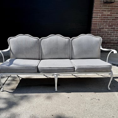 Vintage Mid-Century Woodard & Sons Wrought Iron Sofa 