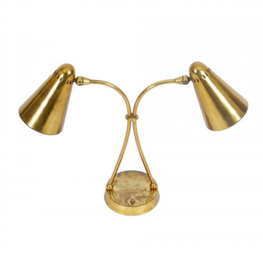 1960s Brass Double Cone Table Lamp
