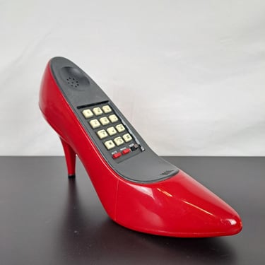 Vintage 80s Red High Heel Shoe Landline Phone 