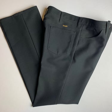 Vintage Wrangler Black Straight Leg Polyester Pants Size 36 x 34 