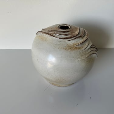 Mid-century Oragic Italian Decorative Ceramic Glaze Vase 