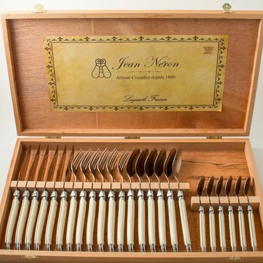 Lauguiole 24 piece Stainless Flatware Set with Ivory Handles