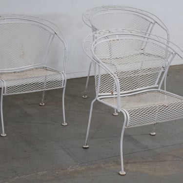Set of 3 Mid-Century Modern Salterini Curve Back Outdoor Arm Chairs 