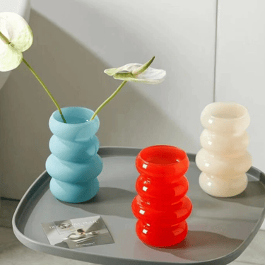 Bubble Glass Flower Vase