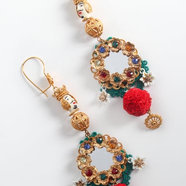Mirror Wreath Rhinestone Earrings