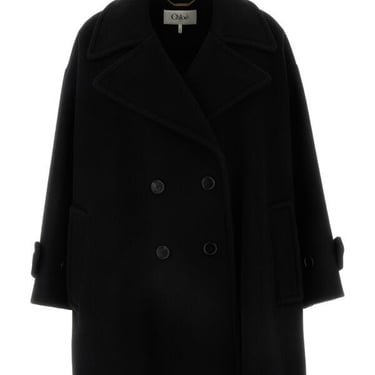 Chloe Woman Black Wool Blend Oversize Coat